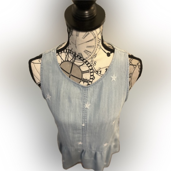 Poplin denim look tank top - Picture 3 of 12